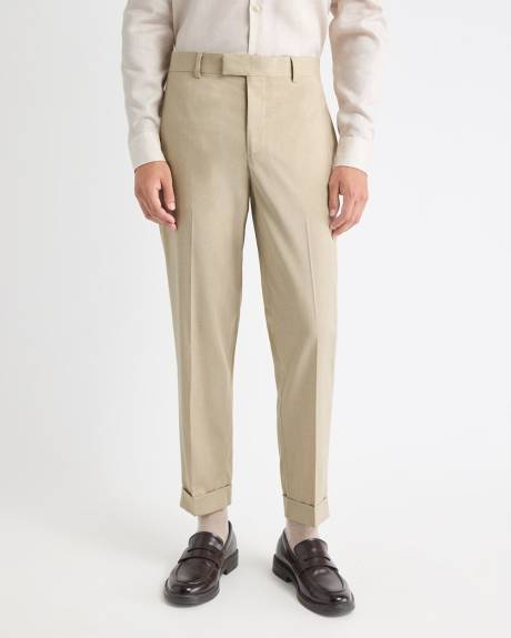 Tapered-Leg Beige Suit Pant