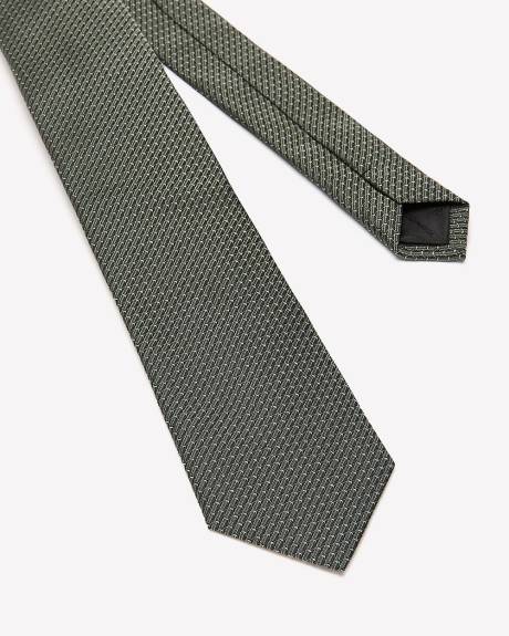 Green Skinny Tie with Micro Pattern