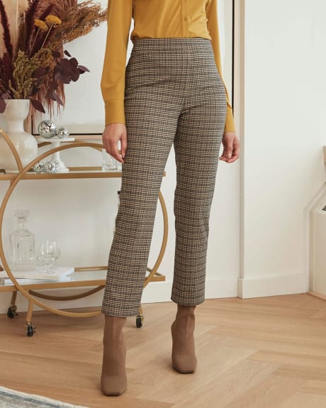 Knit Houndstooth Straight Ankle Pant - 27 "