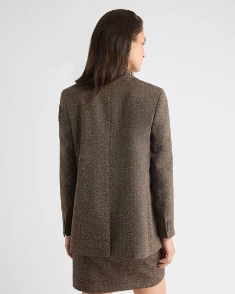 Veston Décontracté à Chevrons à Trois Boutons