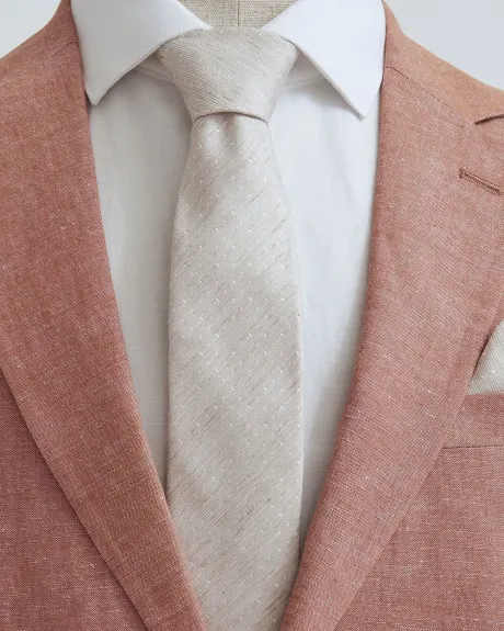 Regular Linen-Blend Tie and Handkerchief Set