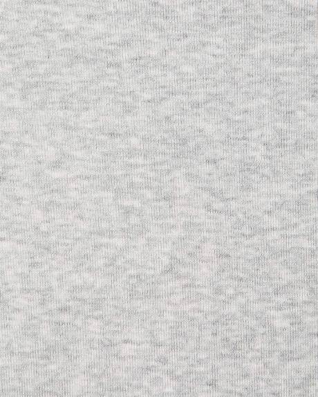 T-Shirt Côtelé Ajusté à Manches Longues et Col Rond en Tricot Luxueux