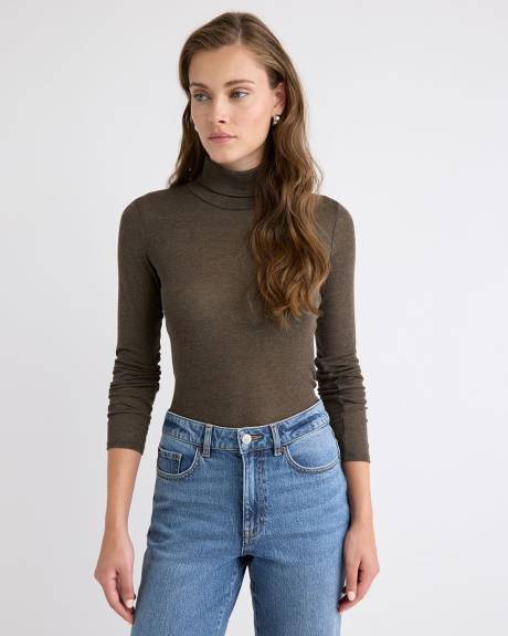 Wool-Blend High-Neck Long-Sleeve Top