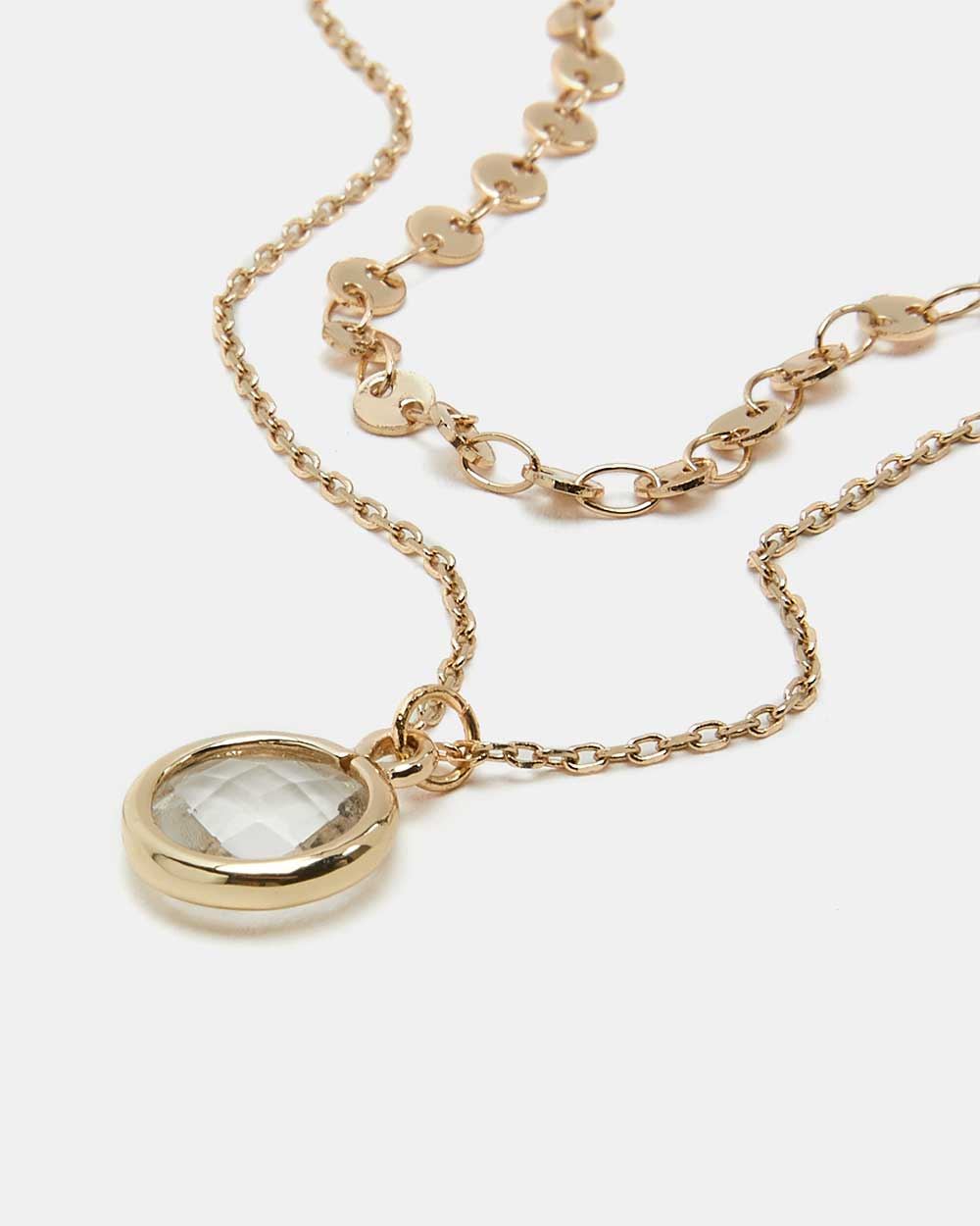 TwoRow Necklace with Round Pendant RW&CO.