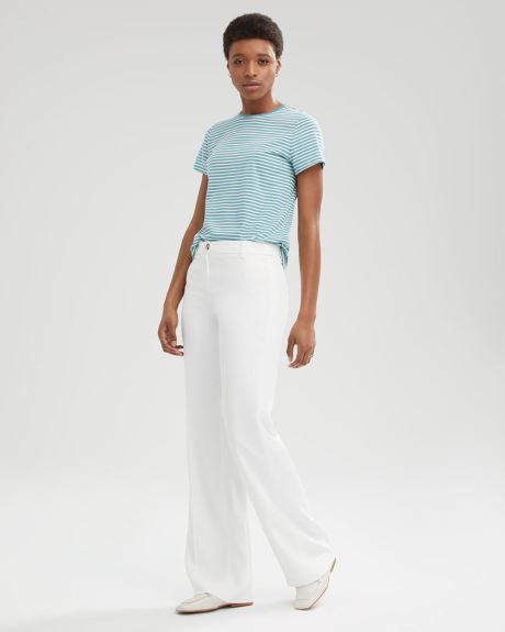 Textured Mid-Rise Wide-Leg Pant - 33"