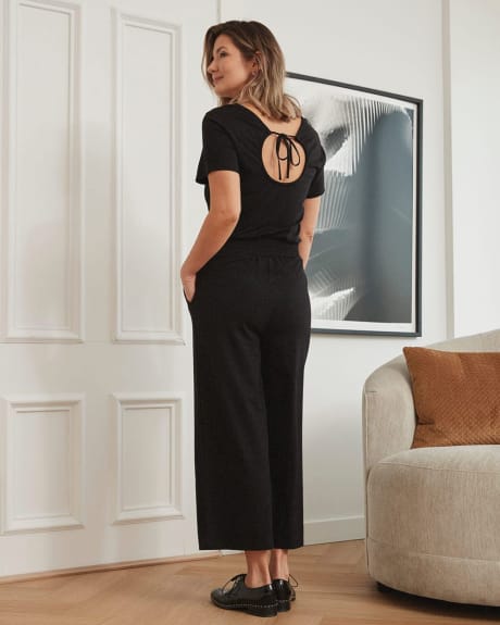 Wide-Leg Jumpsuit with Open Back