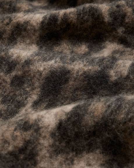 Leopard-Print Scarf with Fringes