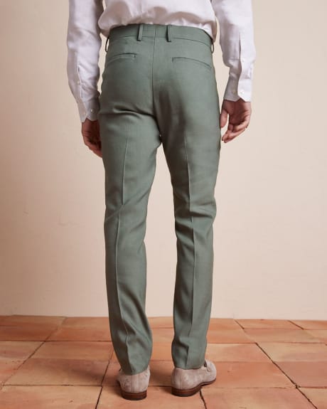 Pantalon de Complet en Lin Extensible à Coupe Étroite