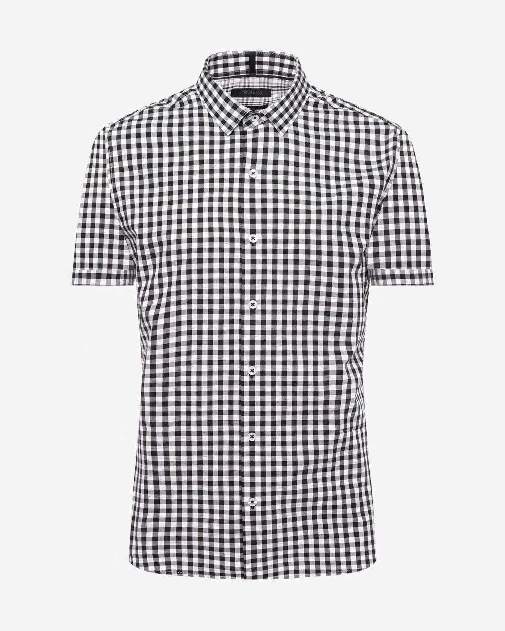 Vichy Tailored Fit Short Sleeve Shirt | RW&CO.