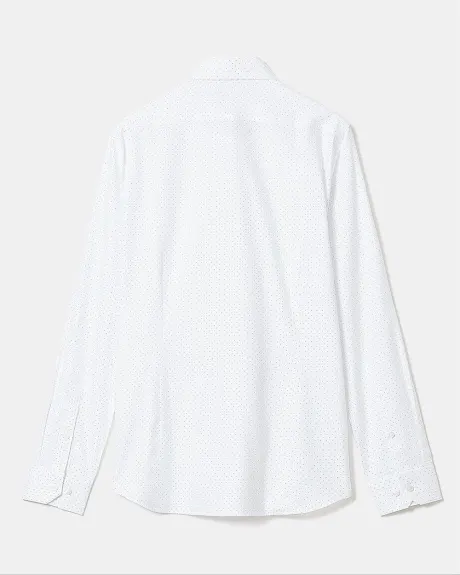 Slim-Fit Dotted Herringbone Dress Shirt