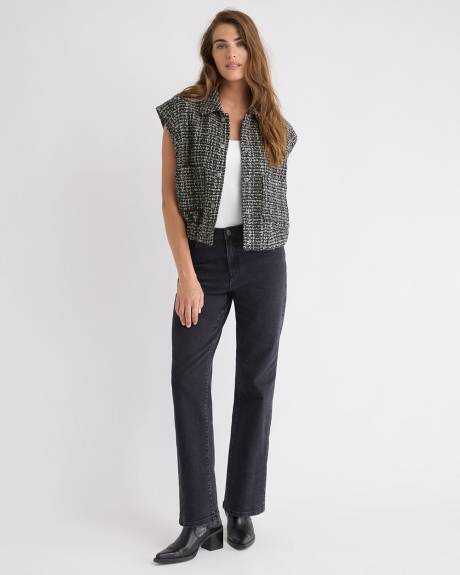 Veste Aviateur en Tricot Bouclé