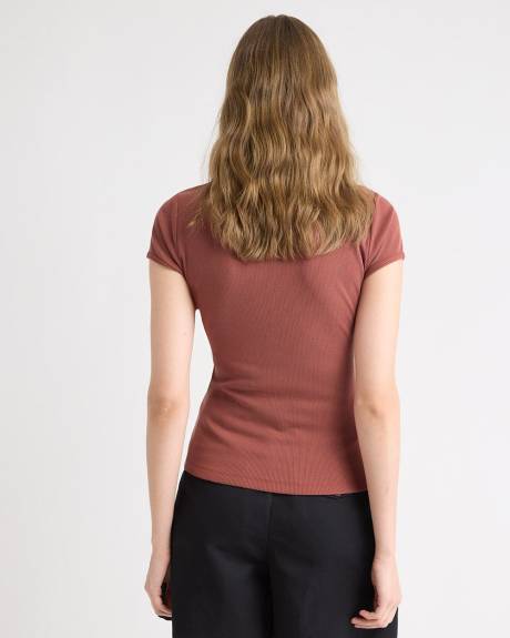 Crew-Neck Ribbed T-Shirt
