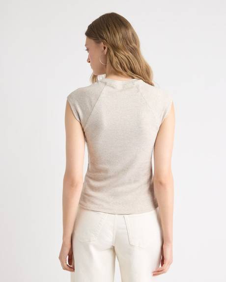 T-Shirt à Manches Très Courtes et Col Rond