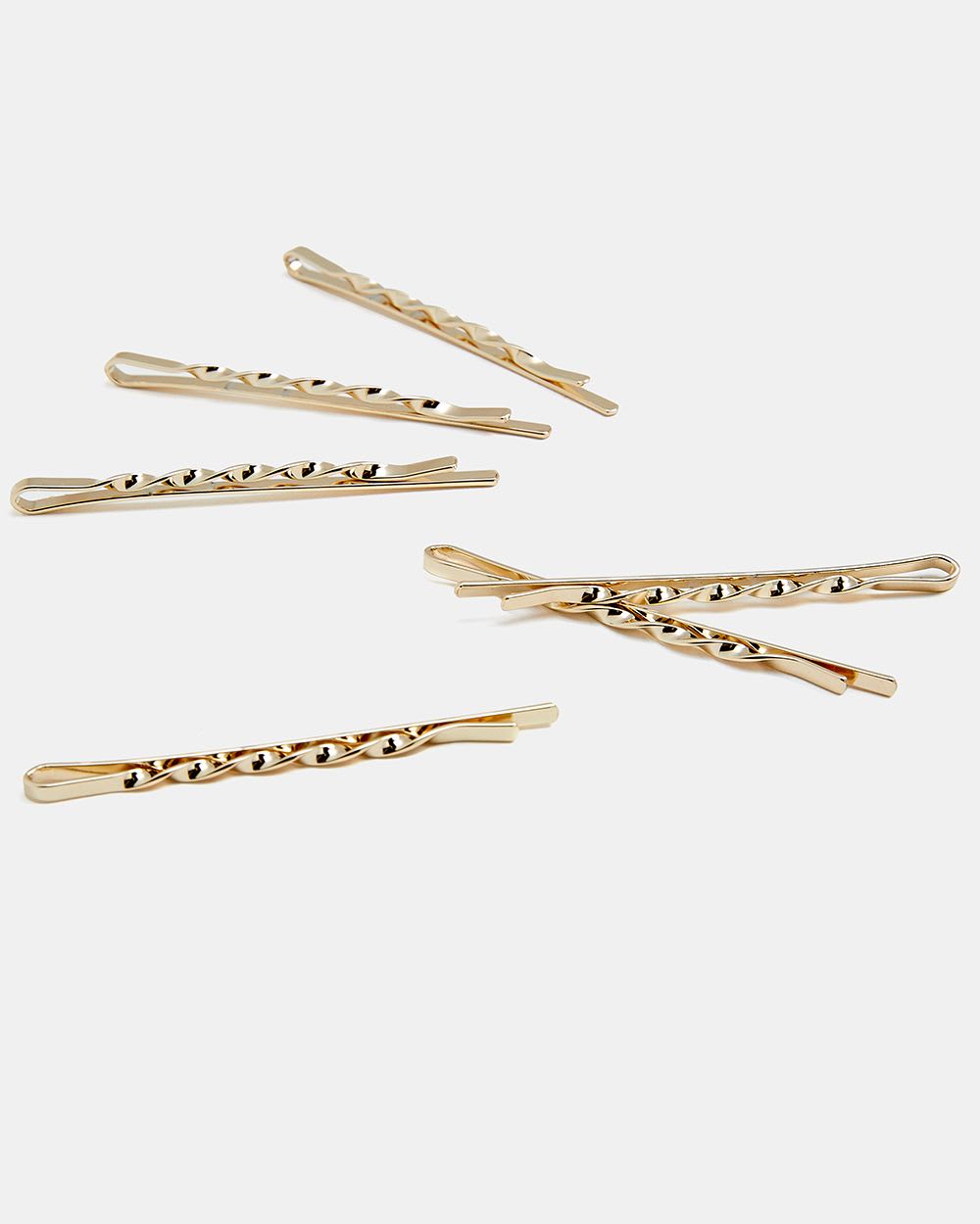 Twisted Metallic Hair Pins - Set Of 6