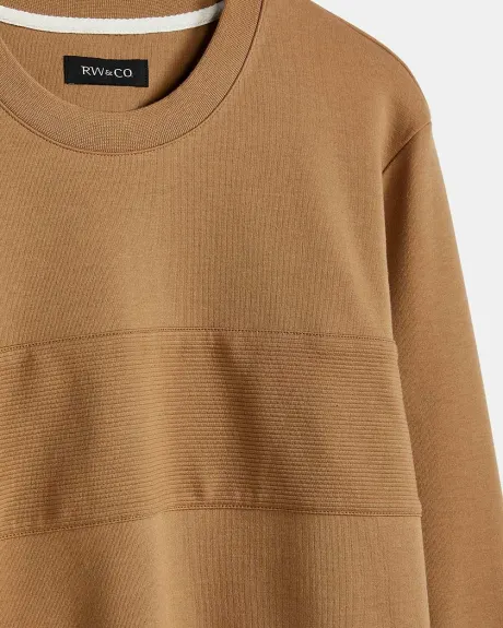 Crew Neck Sweater with Front Stitching