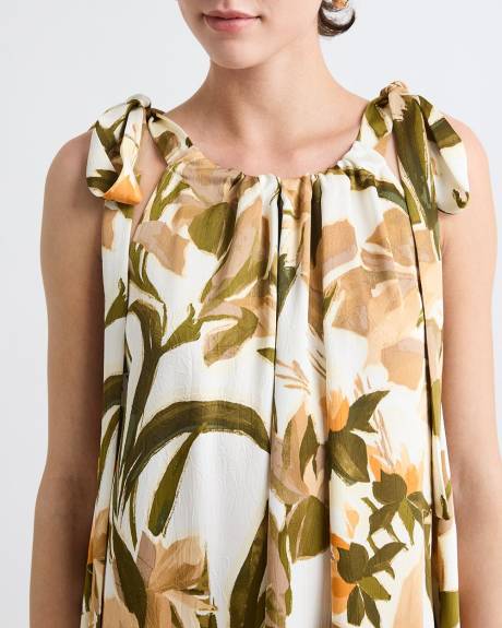 Robe Midi Sans Manches &agrave; Encolure Licou