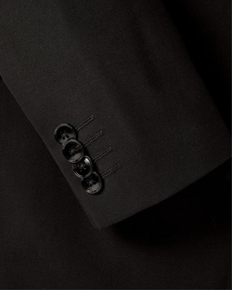 Essential Black Wool-Blend Suit Blazer