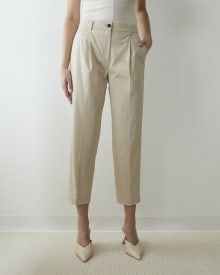 Mid-Rise Tapered-Leg Sateen Ankle Pant - 27"