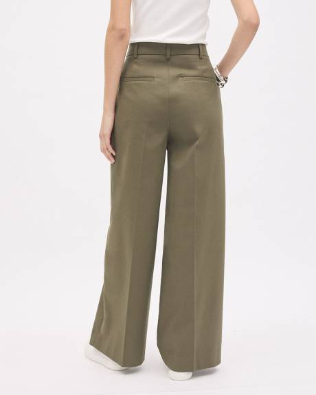 Twill High-Rise Wide-Leg Pant