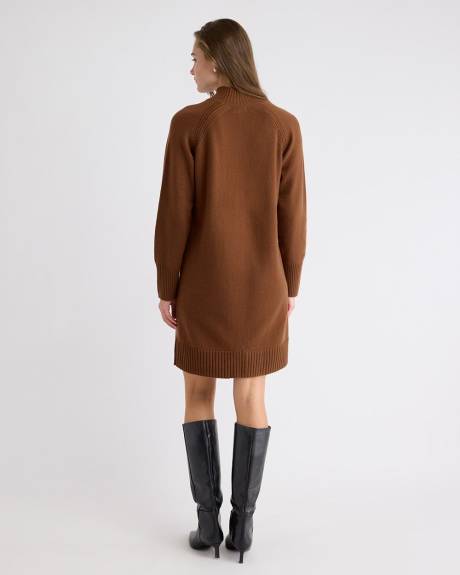Merino Wool High-Neck Sweater Dress