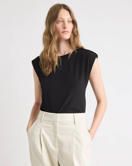 Utility-Extended-Sleeve Crew-Neck Top