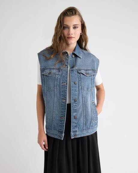 Oversized Sleeveless Denim Jacket