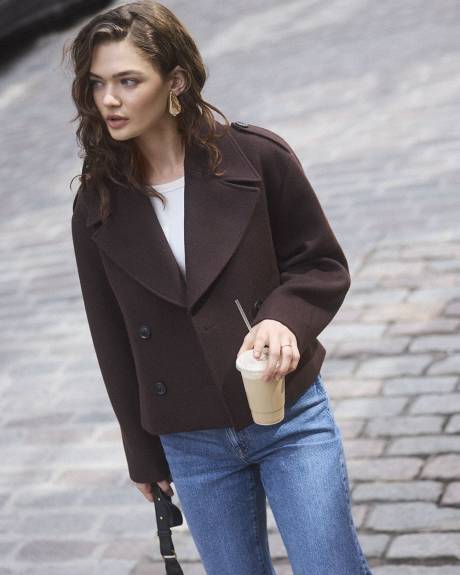 Wool-Blend Double-Breasted Coat