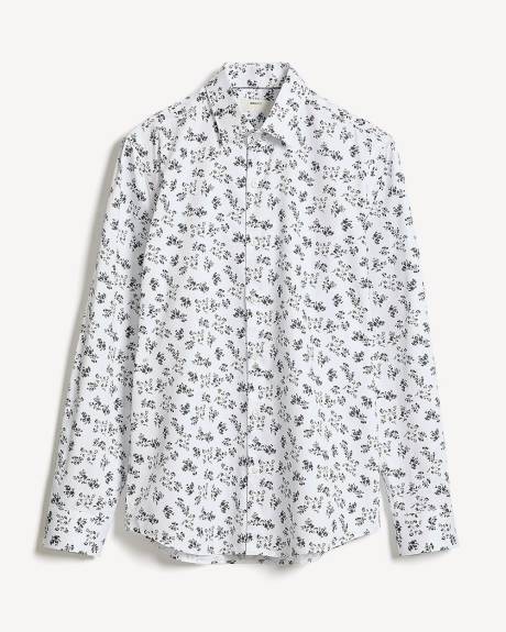 Chemise Habillée à Coupe Ajustée à Motif Floral