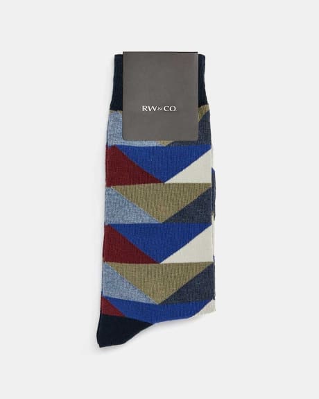 Colourful Geo Triangle Socks