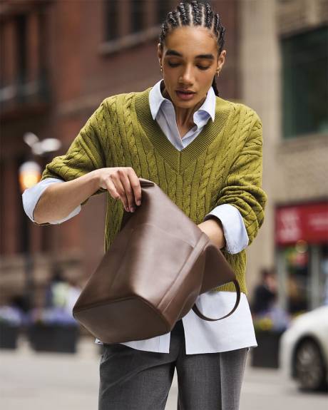 Faux Leather Tote Bag