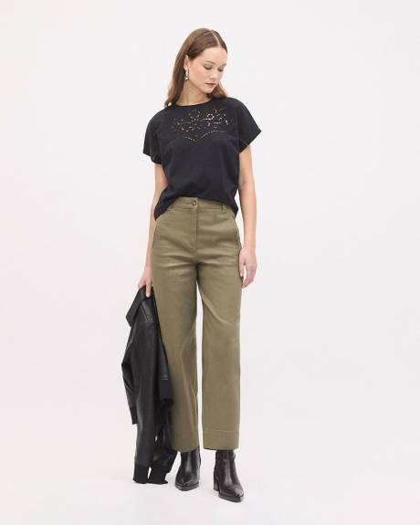 Twill High-Rise Barrel Pant