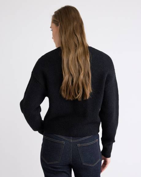 Cardigan en Laine à Manches Longues et Col Rond