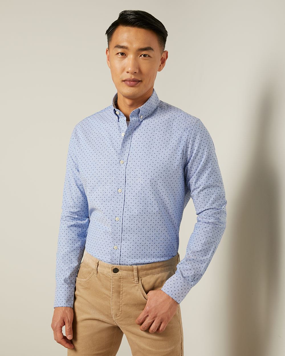 Tailored Fit Printed Oxford Shirt | RW&CO.