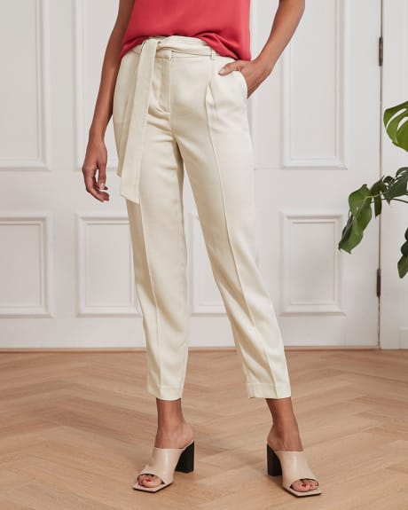 Pique Elastic Back Tapered Ankle Pant - 28"