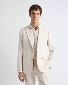 Slim Fit Stretch Linen Blazer