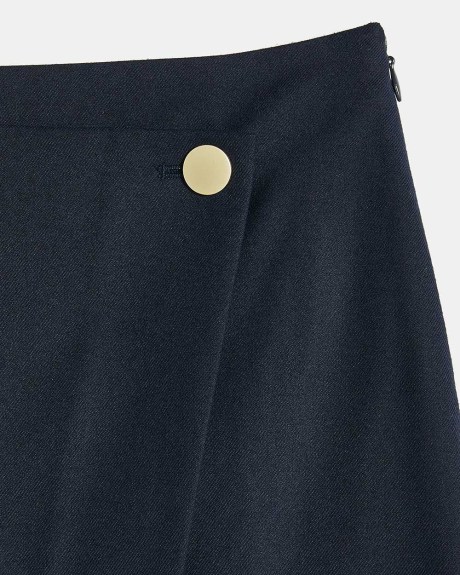 High-Waisted Flannel A-Line Skirt - 19.25"