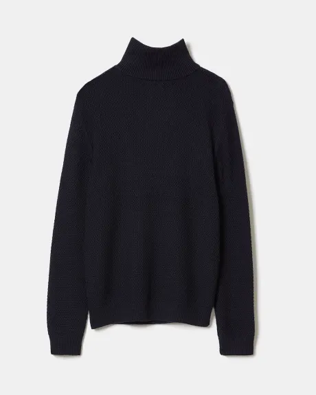 Essential Zipped Mock-Neck Cable-Knit Sweater