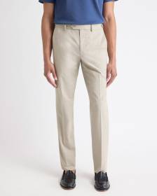 Beige Slim-Fit Wool-Blend Essential Pant