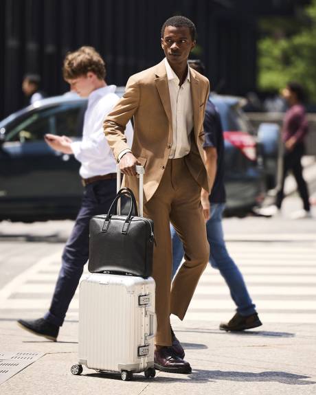 Slim-Fit Golden Brown Suit Pant