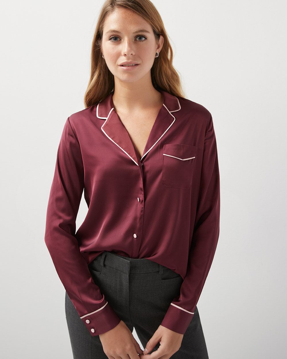 Silky pajamastyle blouse RW&CO.