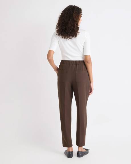 Brown Mid-Rise Tapered-Leg Flowy Jogger Pant