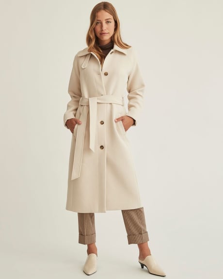 Button-Down Trench Parka with Collar