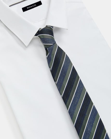 Regular Tie with Green and Blue Stripes