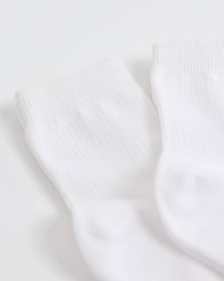 Bas C&ocirc;tel&eacute;s Blancs Mi-Mollet- 3 Paires