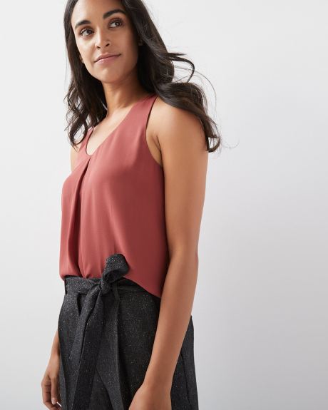 High-low silky crepe cami blouse