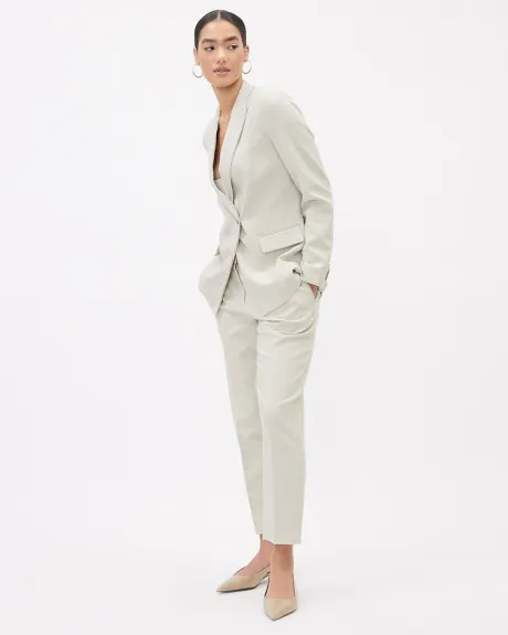 One-Button Blazer With Asymmetrical Front Closure