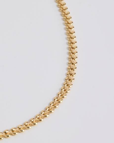 Collier Dor&eacute; &agrave; Maillons Feuilles