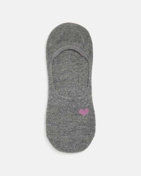 No-Show Socks with Pink Heart