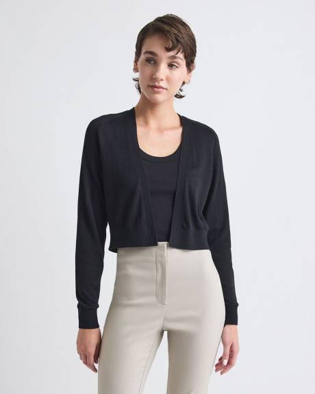 Cardigan Court Ouvert à Manches Longues