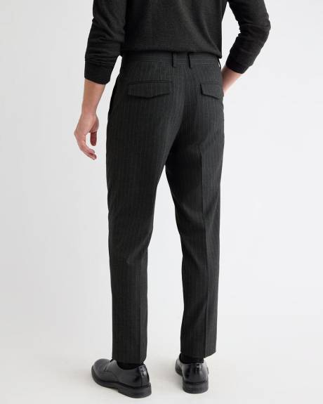 Pantalon Habillé Rayé à Jambe Fuselée Plissée